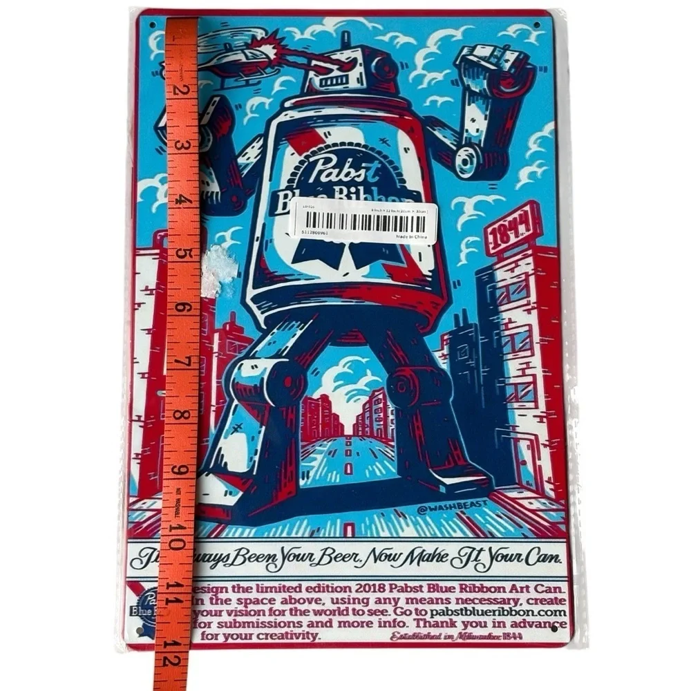 Pabst Blue Ribbon Tin Metal Sign Beer Draft